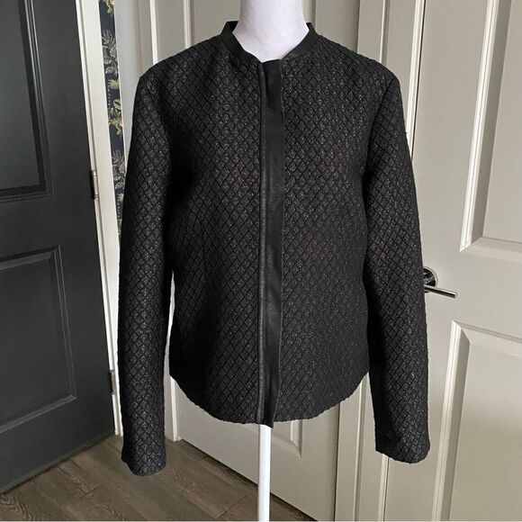 Armani Exchange Black Wool Evening Jacket with Silver Metallic Contrast Size L - Picture 1 of 10